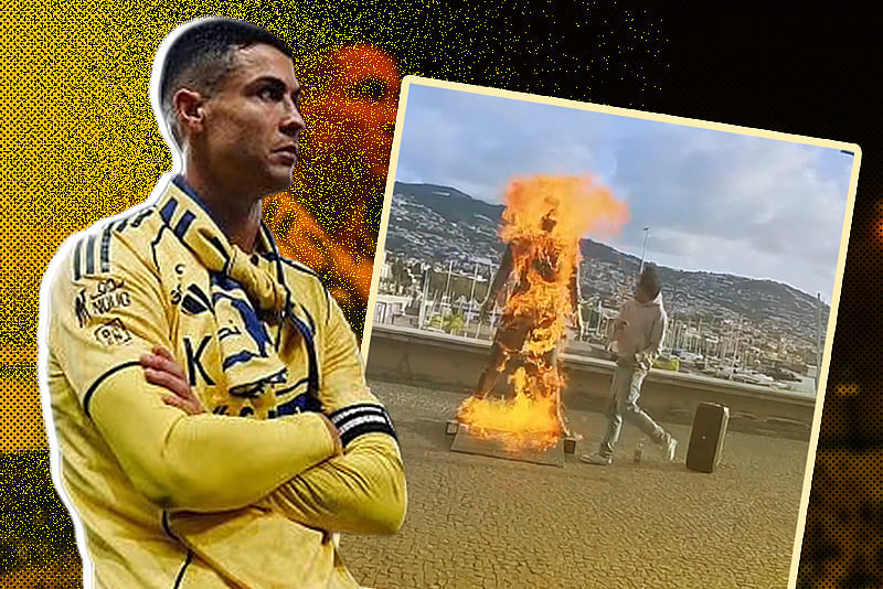 পর্তুগালে রোনালদোর মূর্তিতে আগুন দিয়ে গ্রেপ্তার একজন