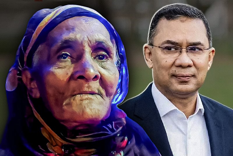 ‘মায়া লাগে বইলা দেখতে আইছি’, তারেক রহমানকে দেখতে এসে বৃদ্ধা