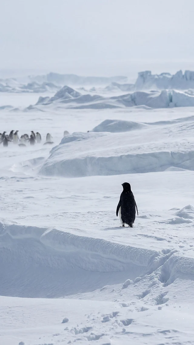 দল ছেড়ে অন্য পথে যাত্রা শুরু করে পেঙ্গুইনটি