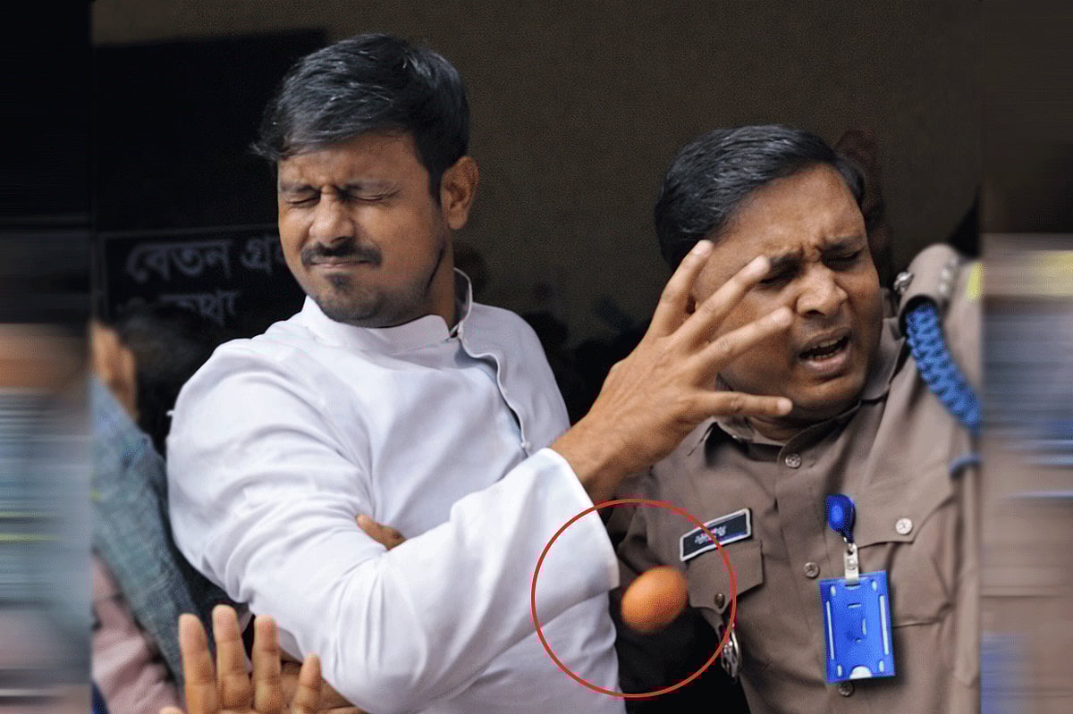 পিঠা উৎসবে নাসীরুদ্দীন পাটওয়ারীকে একের পর এক ডিম নিক্ষেপ, অভিযোগ বিএনপির বিরুদ্ধে