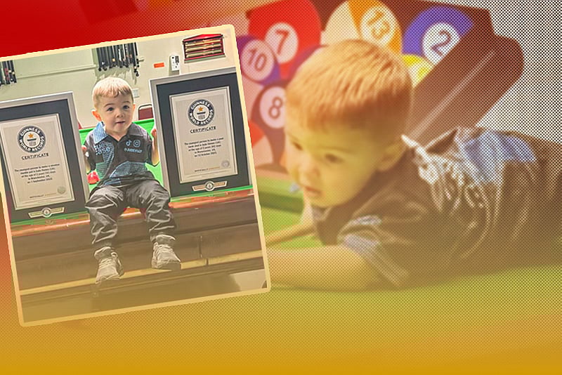 সর্বকনিষ্ঠ স্নুকার খেলোয়াড় হিসেবে ২ বছরের শিশুর বিশ্ব রেকর্ড