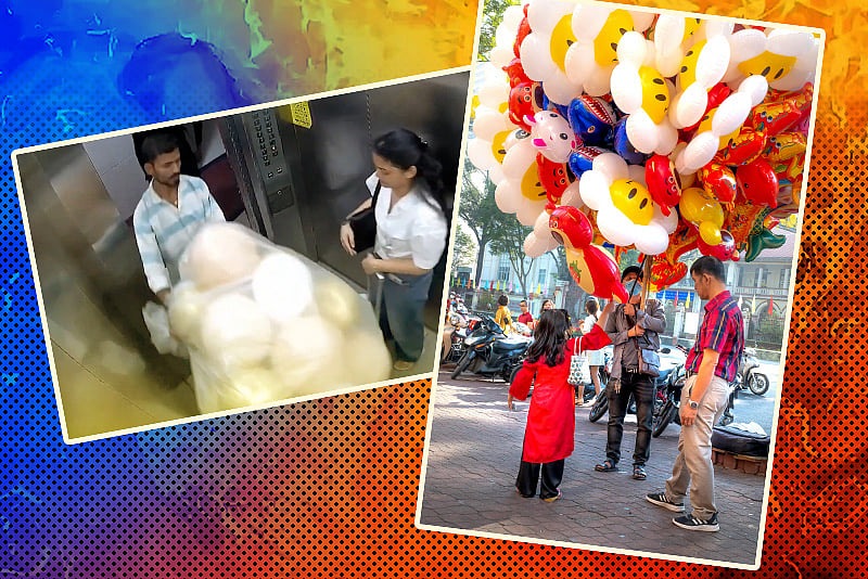 ভারতে লিফটে হাইড্রোজেন বেলুন বিস্ফোরণ, অল্পের জন্য প্রাণে বাঁচলেন ৩ জন