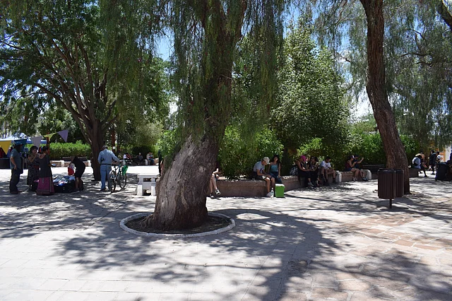 সান পেদ্রো দে আতাকামা শহরের একটি পার্ক 