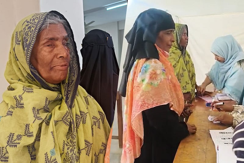 ভোট দিলেন ৬০ বছর বয়সী দৃষ্টিপ্রতিবন্ধী জুলেখা