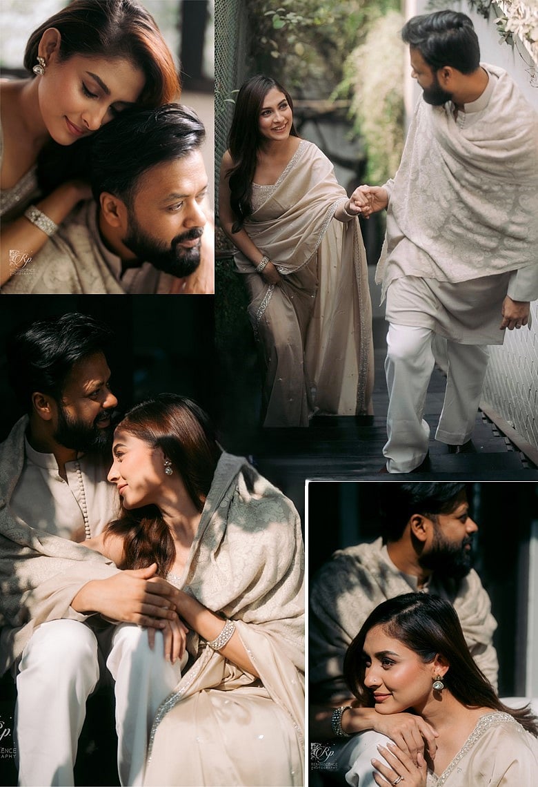 প্রেমের চৌদ্দ, বিয়ের এক: আদুরে মুহূর্তে ক্যামেরায় ধরা দিলেন মেহজাবীন-আদনান