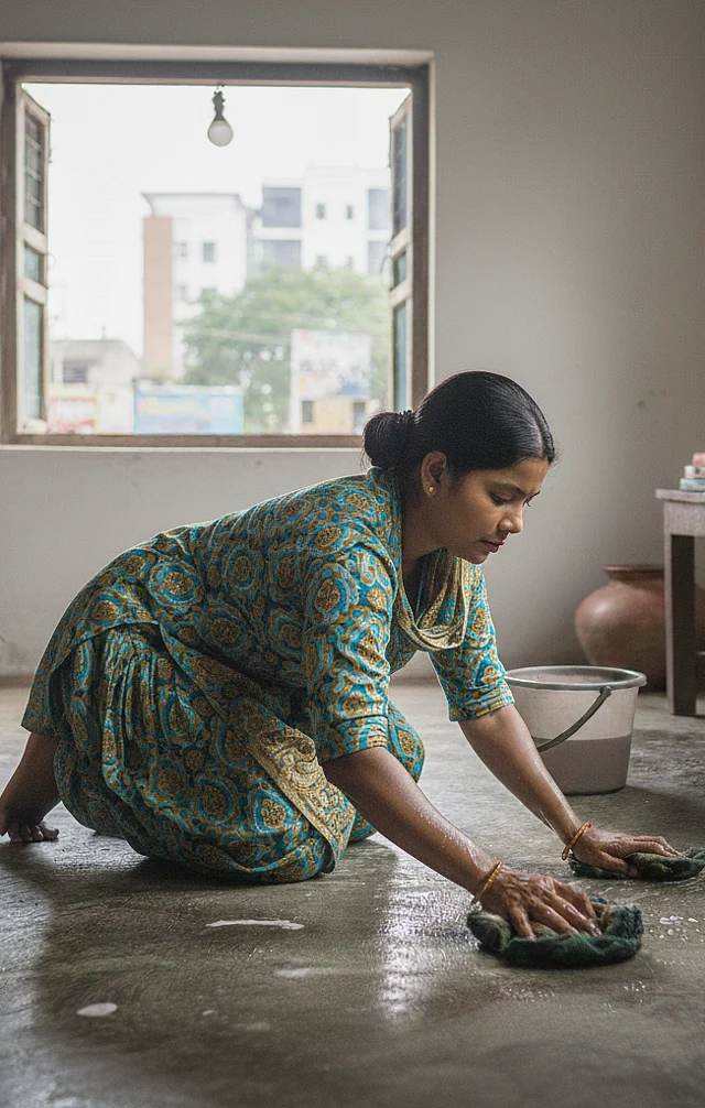 ঘষে ঘর মুছতে পারেন