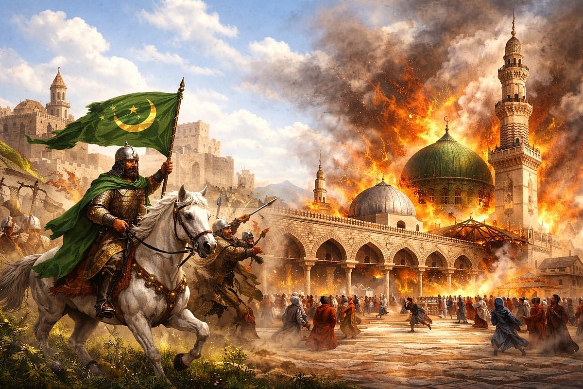 আন্দালুস বিজয় ও মসজিদে নববিতে অগ্নিকাণ্ডের ঘটনা