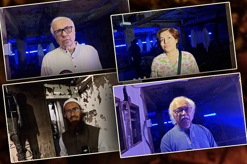 ছুটির দিনেও দেখতে এসেছিলেন প্রথম আলোর দগ্ধ ভবনে শিল্পকর্ম প্রদর্শনী