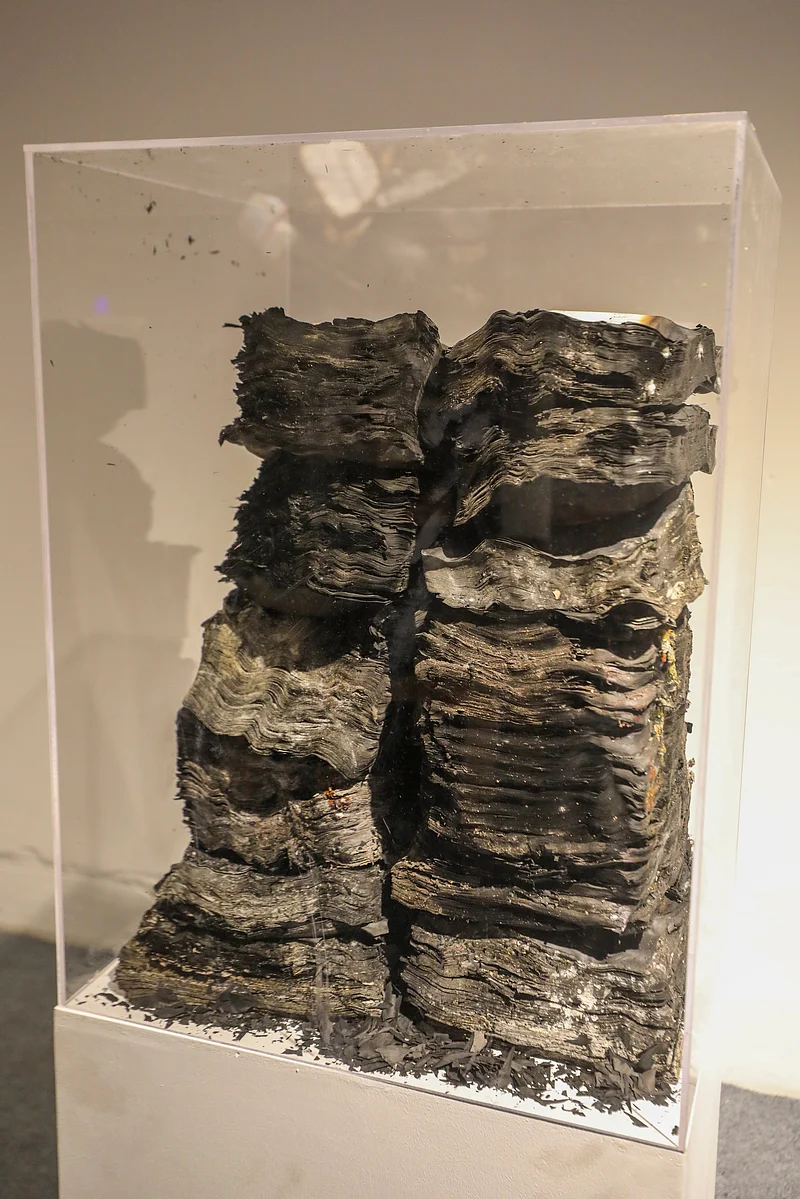 প্রথম আলোর ভস্মীভূত ভবনে শিল্পী মাহবুবুর রহমানের শিল্পায়োজন ‘আলো’