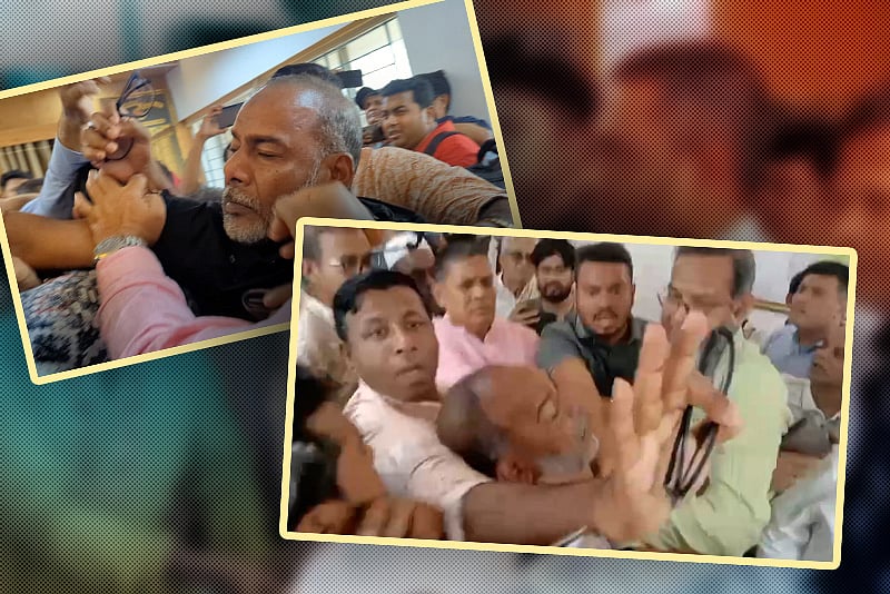 উপনির্বাচনের মনোনয়নপত্র জমা দিতে গিয়ে বিএনপির দুই নেতার হাতাহাতি