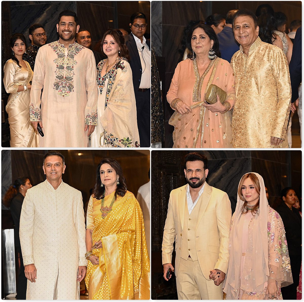 টেন্ডুলকার–পুত্রের বিয়েতে ধোনি থেকে ইরফান, গাভাস্কার থেকে দ্রাবিড়রা