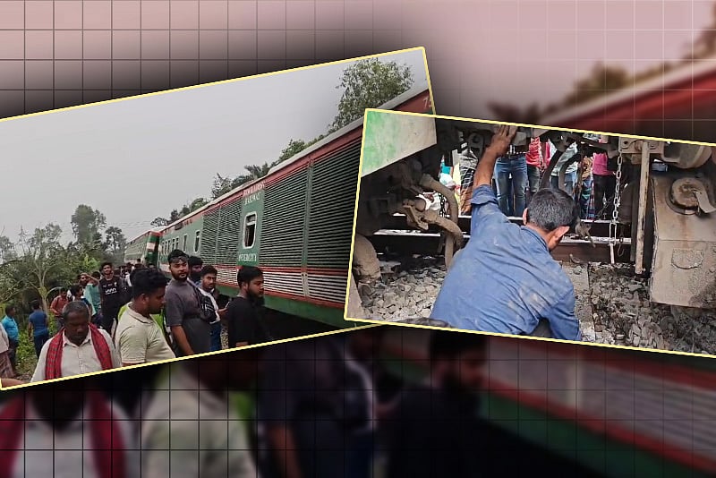 সংকেত অমান্য, সান্তাহারে নীলসাগর এক্সপ্রেসের ৯ বগি লাইনচ্যুত