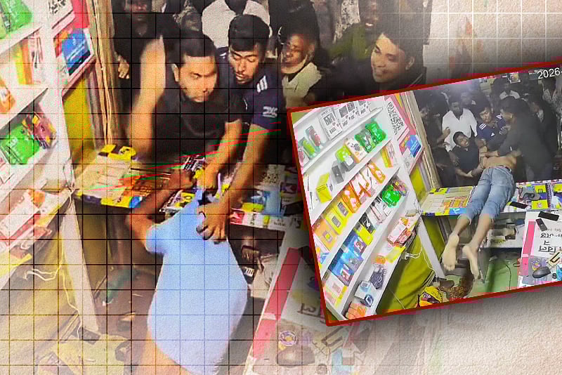 চাঁদার দাবিতে দোকান থেকে বের করে মারধর