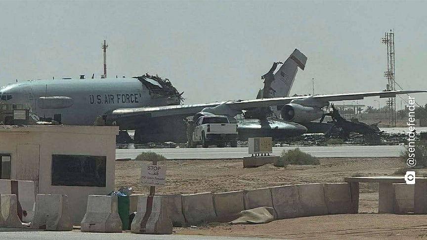 ইরানের হামলায় ধ্বংস হওয়া মার্কিন ‘ই-৩জি সেন্ট্রি’ উড়োজাহাজের ছবি সামাজিক মাধ্যমে