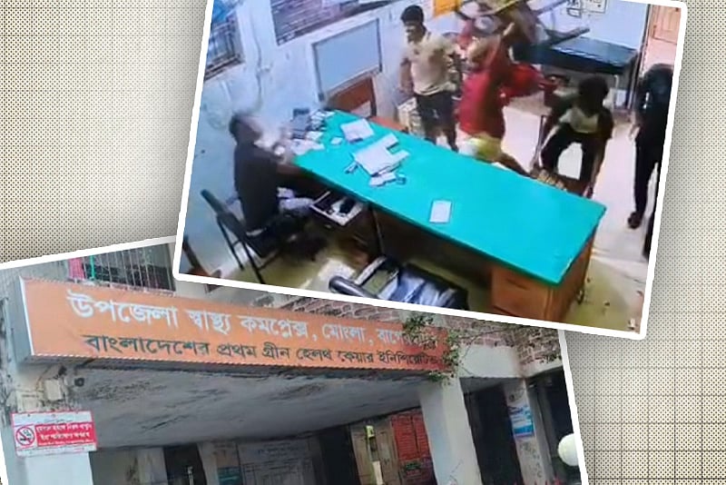 সিসিটিভিতে চিকিৎসা সহকারীর ওপর হামলার দৃশ্য