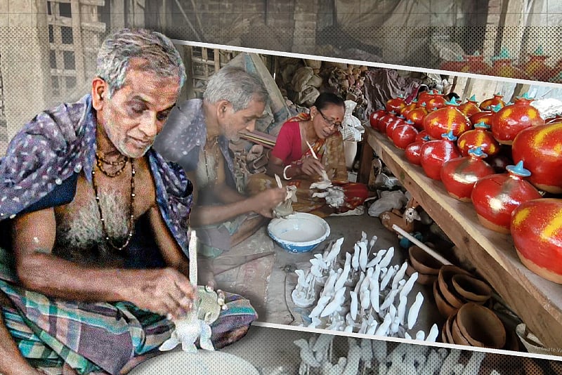 খুলনার সেনহাটি পালপাড়ায় বৈশাখের প্রস্তুতি, ঐতিহ্য টিকিয়ে রাখতে মৃৎশিল্পীদের লড়াই