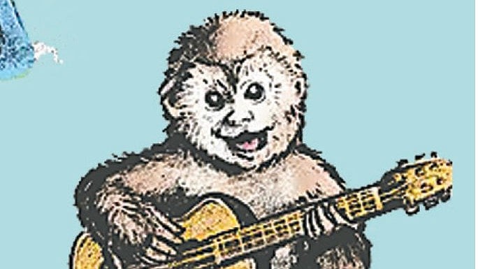 বাদ্যযন্ত্রের দোকানে বানর