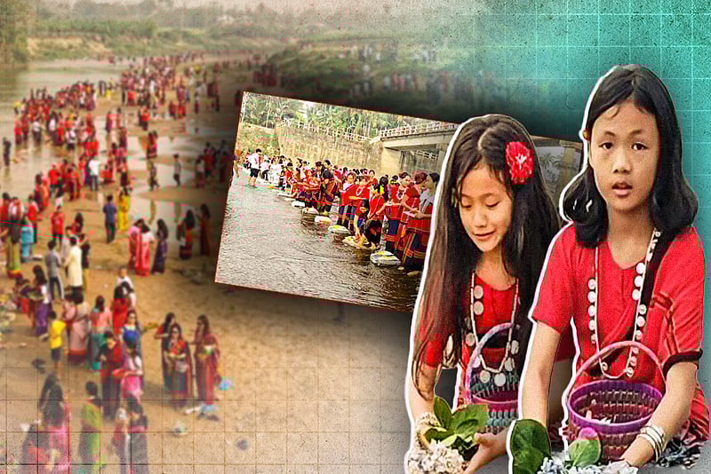 দেশজুড়ে চলছে বর্ষবরণ উৎসব, পাহাড়ে ফুল বিজু আর সমতলে নীল পূজা