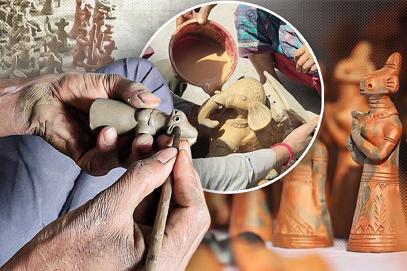 ‘টেপা পুতুল’ তৈরিতে ব্যস্ত সময় কাটাচ্ছেন সুবোধ ও তাঁর পরিবার