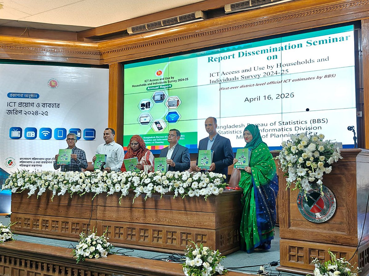 স্মার্টফোন বেশি চট্টগ্রাম বিভাগে, ইন্টারনেট ব্যবহার বেশি ঢাকায়: বিবিএসের জরিপ