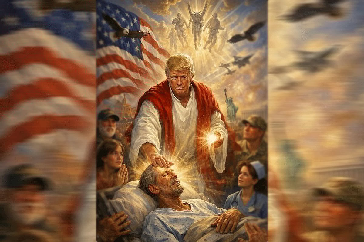 যিশুরূপে নিজের ছবি পোস্ট করে ট্রাম্প কি ‘ধর্ম অবমাননা’ করেছেন