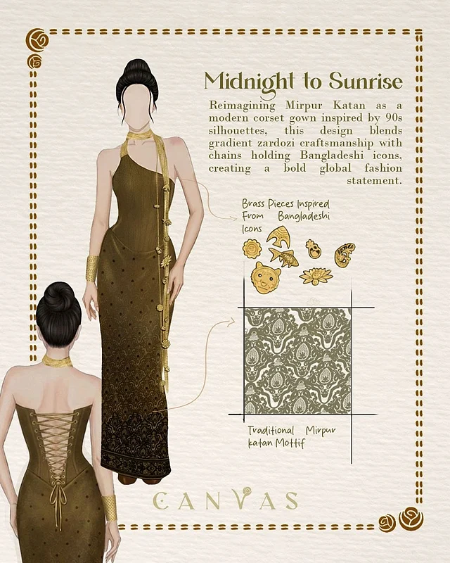 এজন্যই তন্বী এই গাউনের নাম দিয়েছেন মিডনাইট টু সানরাইজ