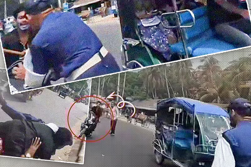পুলিশ সদস্যের ওপর মোটরসাইকেল তুলে দিলেন চালক