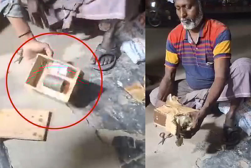 কার্টন খুলতেই বিকট শব্দে বিস্ফোরণ, ভ্যানচালক আহত