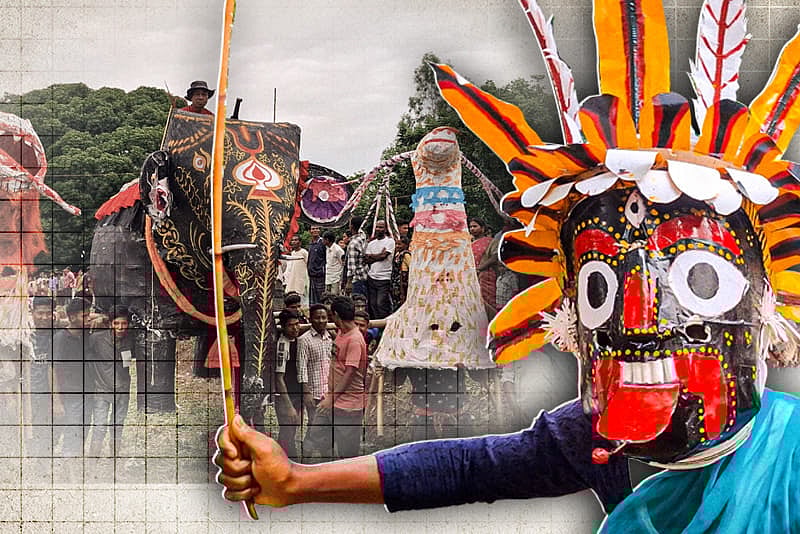 বাঁশ-কাগজে তৈরি শিল্পকর্মে মুগ্ধ দর্শনার্থীরা, ঠাকুরগাঁওয়ে চড়ক মেলা