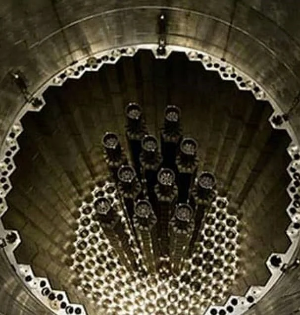 ফুয়েল অ্যাসেম্বলিতে ফুয়েল রডে অনেকগুলো ইউরেনিয়াম পেলেট সাজিয়ে লোড করা হয় 