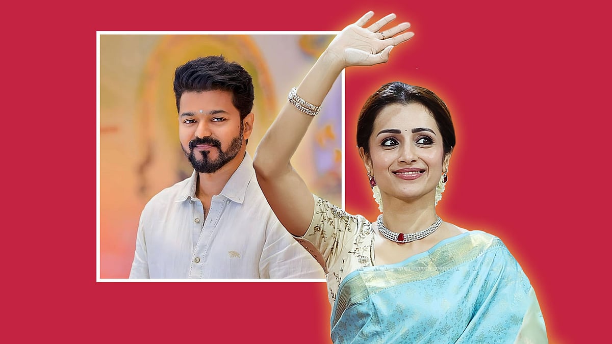 বিজয়ের শপথে এসে তৃষা ভাইরাল, লোকে বলছে, ‘বিয়ের ছবি দেখব কবে?’