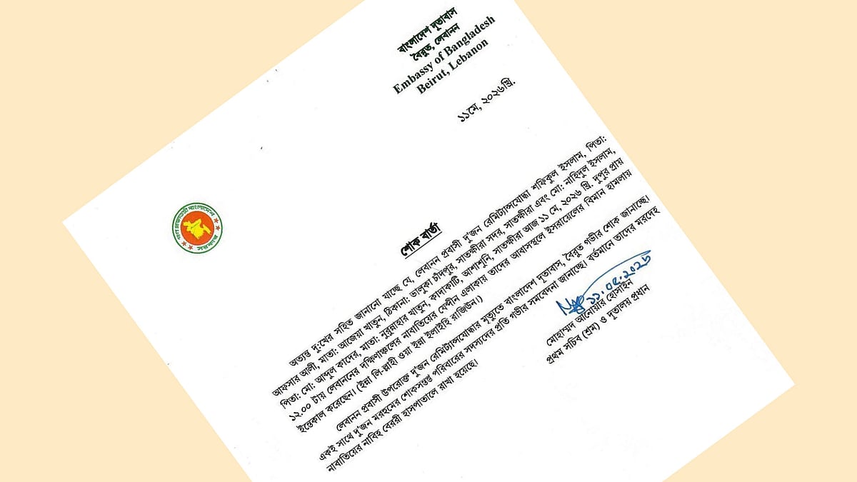 লেবাননে ইসরায়েলের ড্রোন হামলায় দুই বাংলাদেশি নিহত