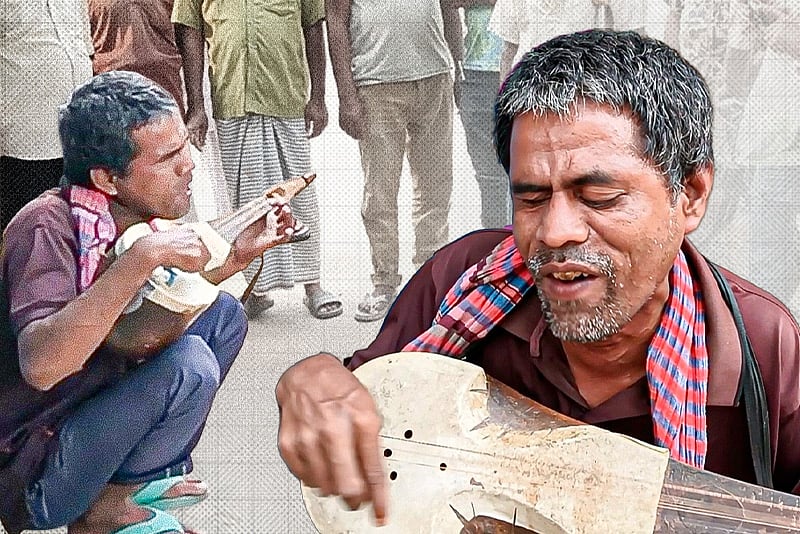 দৃষ্টিহীন বাদল, তবু থামেনি জীবনের গান