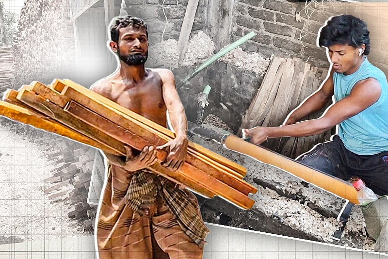 পিরোজপুরের কৌরিখারায় টিকে থাকা ঐতিহ্যবাহী কোদালের আছাড়ি শিল্