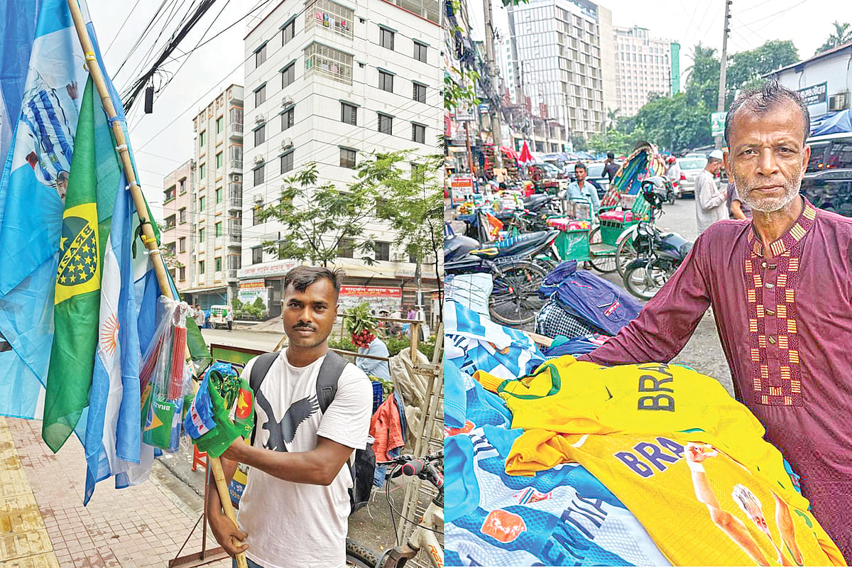 বিশ্বকাপ এলেই ঢাকায় আসেন পতাকা বেচতে