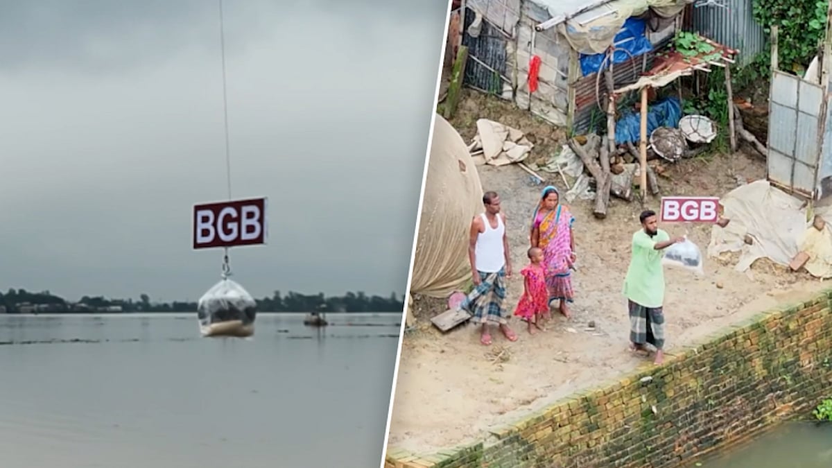 ড্রোনে বন্যার্তদের মাঝে বিজিবির ত্রাণ ও নগদ অর্থ বিতরণ