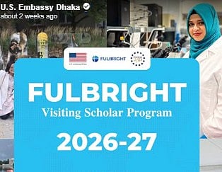 যুক্তরাষ্ট্রের ফুলব্রাইট ভিজিটিং স্কলার প্রোগ্রাম, জেনে নিন আবেদনের সব তথ্য
