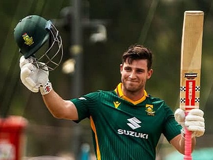 South Africa's Jordan Hermann sets an ODI debut record with 150