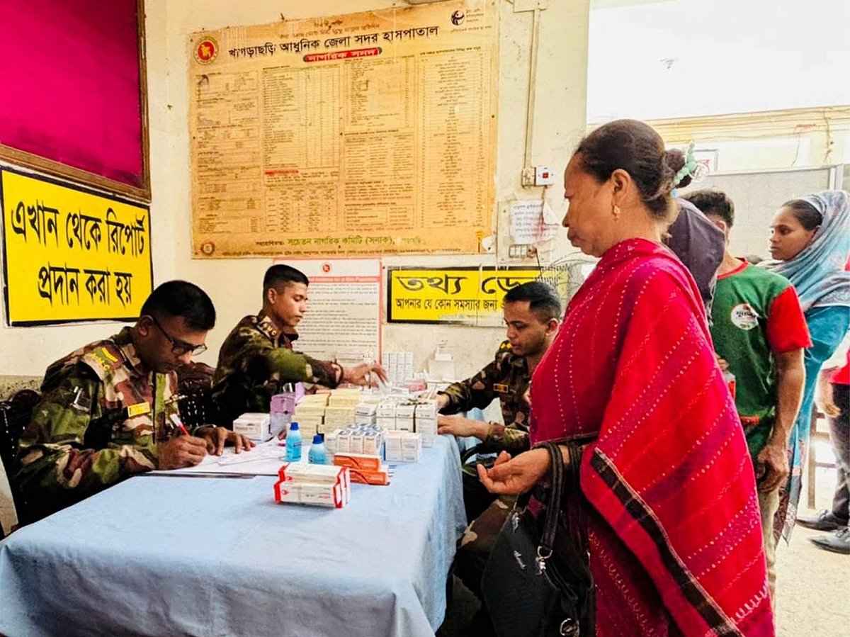 Army provides free medical services to 861 patients at Khagrachhari hospital