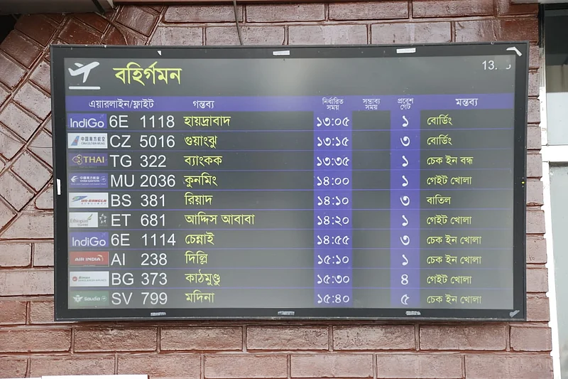 বিমানবন্দরে উড়োজাহাজ যাওয়া–আসার বোর্ড 