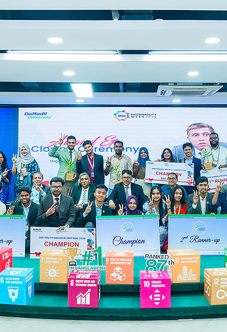শিল্প-একাডেমিয়া সমন্বয় ও টেকসই উন্নয়নের বার্তায় ড্যাফোডিলে শেষ হলো সাসটেইনেবিলিটি উইক ২০২৬