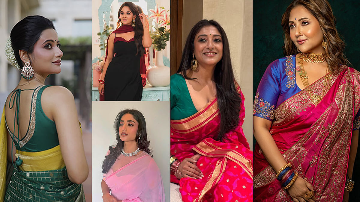 পূজার ফ্যাশনে টালি তারকারা, সবার লুকে উৎসবের আমেজ