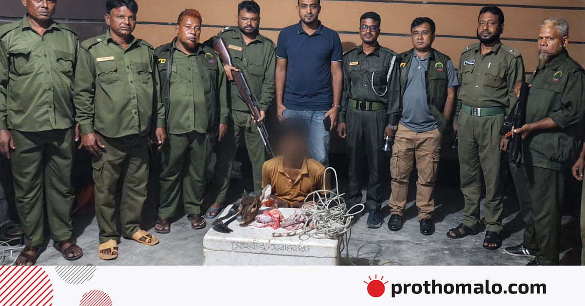 বনরক্ষীদের দেখে মাংস ফেললেন খালের পানিতে, নৌকা থেকে হরিণের মাথা-কলিজা উদ্ধার বনরক্ষীদের দেখে মাংস ফেললেন খালের পানিতে, নৌকা থেকে হরিণের মাথা-কলিজা উদ্ধার