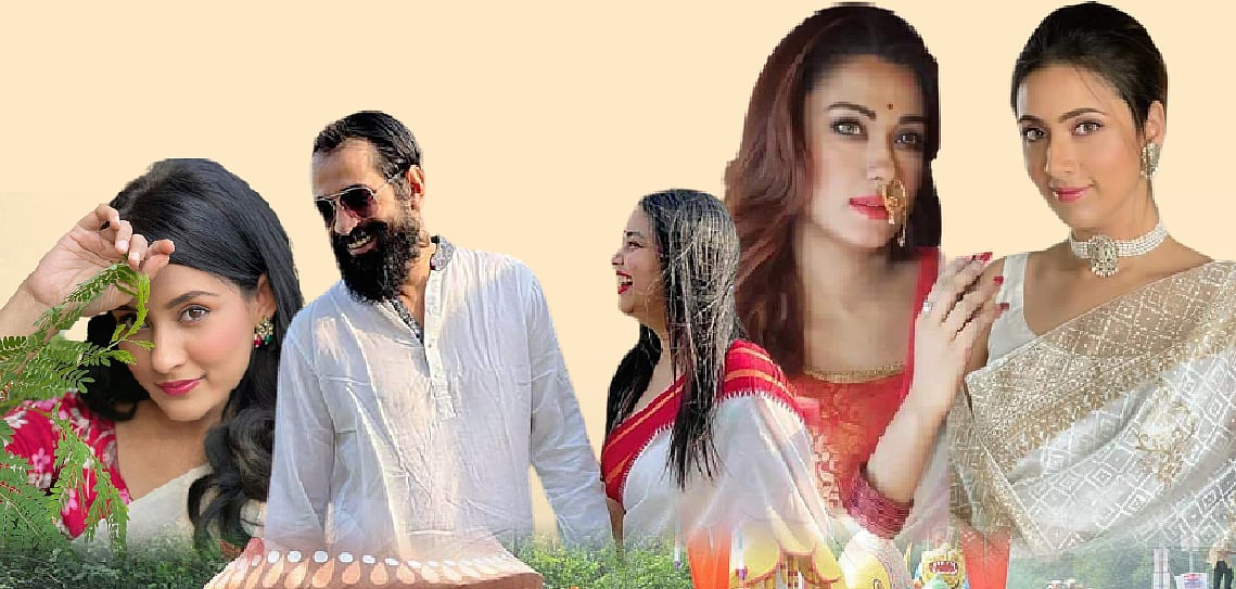 তারকারা দ্বিতীয়বারের মতো নতুন বছর ১৪২৮ বরণ করছেন। ফেসবুকে পোস্ট করেছেন সেসব ছবি