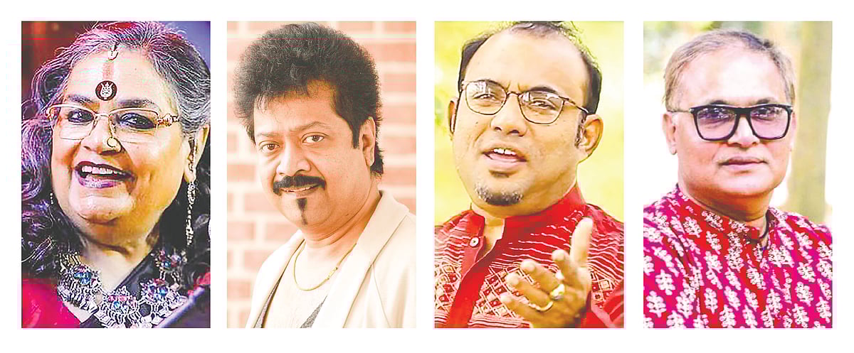 ঊষা উত্থুপ, কুমার বিশ্বজিৎ, রাঘব চট্টোপাধ্যায় ও তপন চৌধুরী