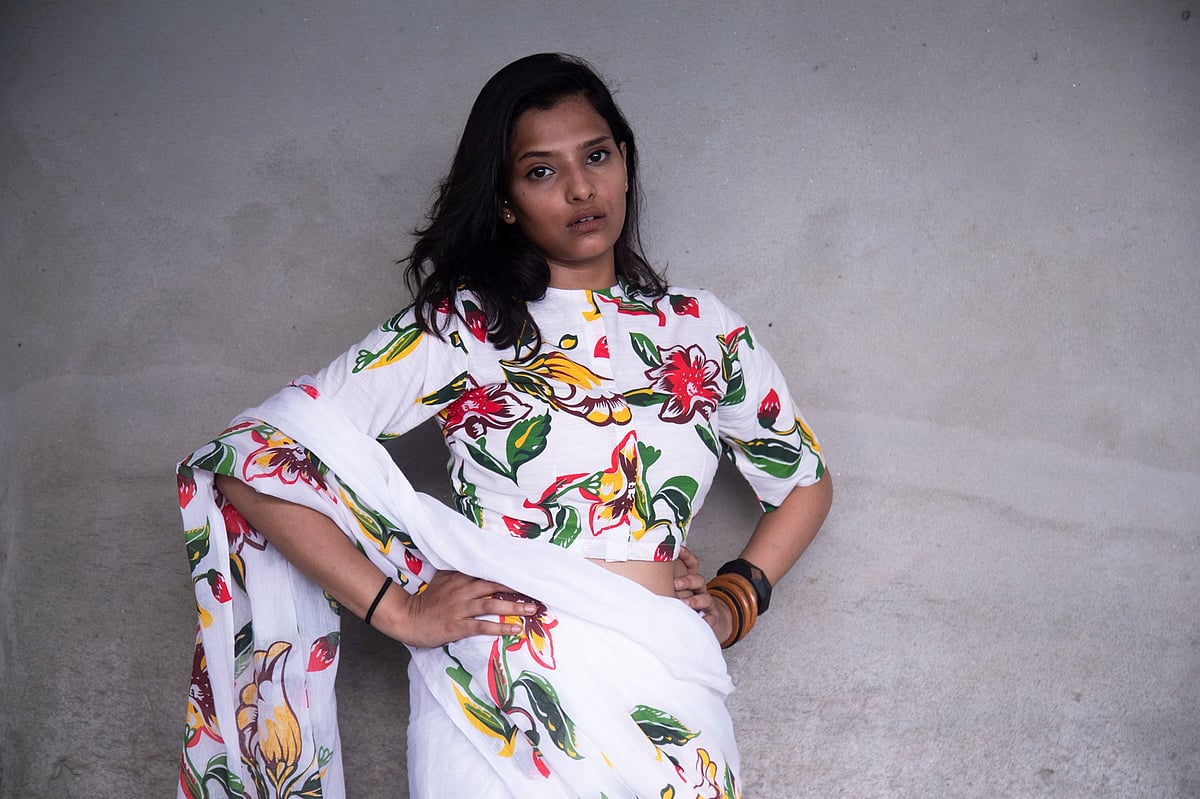 রুকিয়ার নকশায় স্ক্রিন প্রিন্ট করা শাড়ি