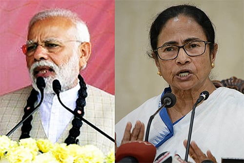 নরেন্দ্র মোদি ও মমতা বন্দ্যোপাধ্যায়