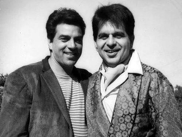 তরুণ ধর্মেন্দ্র ও দিলীপ কুমার। ছবি: সংগৃহীত