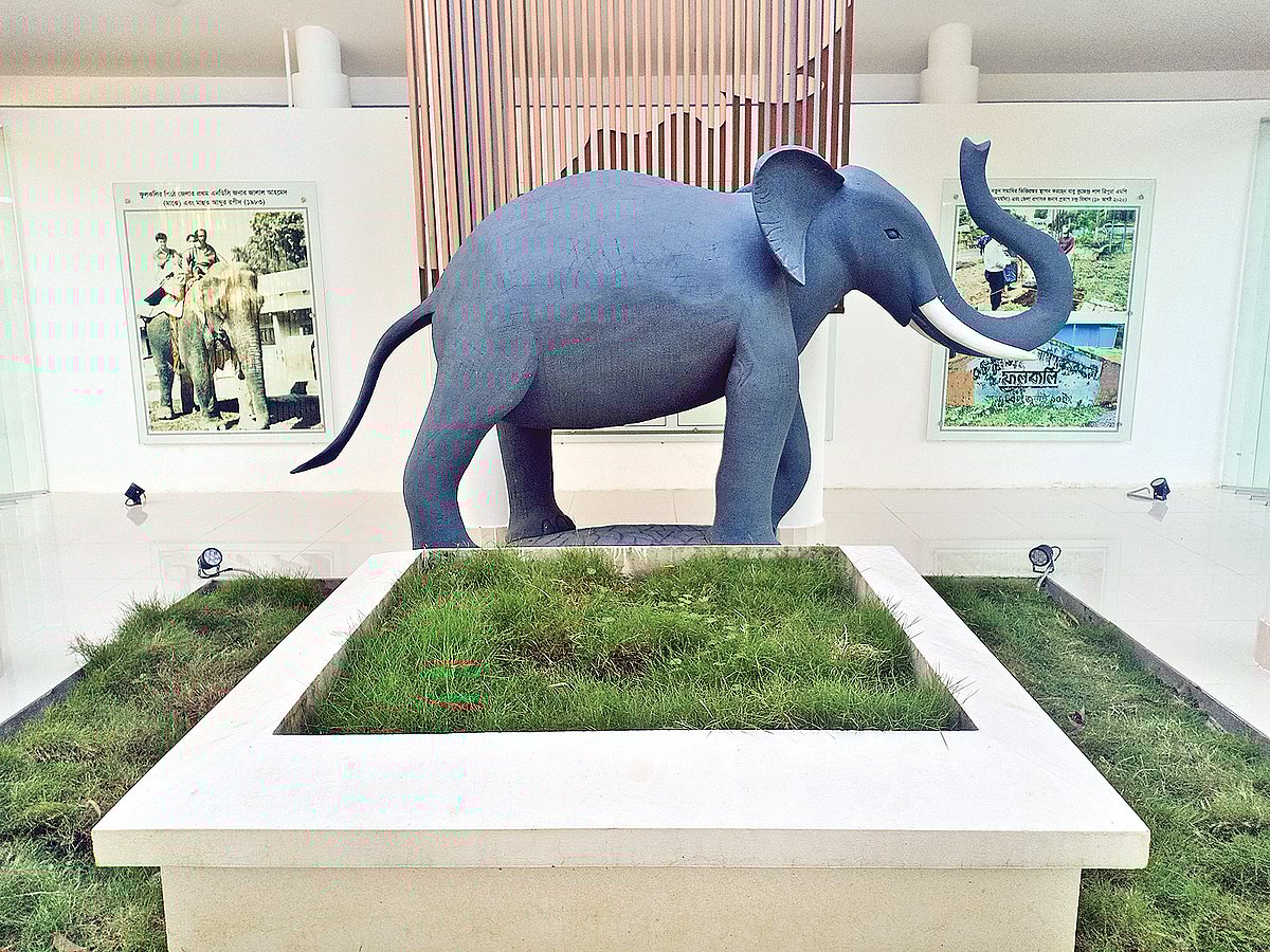ফুলকলির স্মৃতিসমাধির প্রবেশদ্বারে হাতির ম্যুরাল