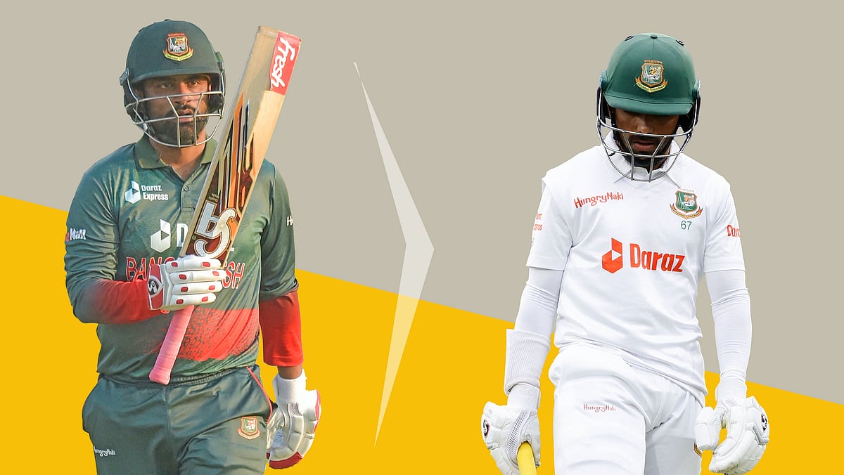 বাংলাদেশের টেস্ট ও ওয়ানডে দলের অবস্থান বিপরীতমুখী
